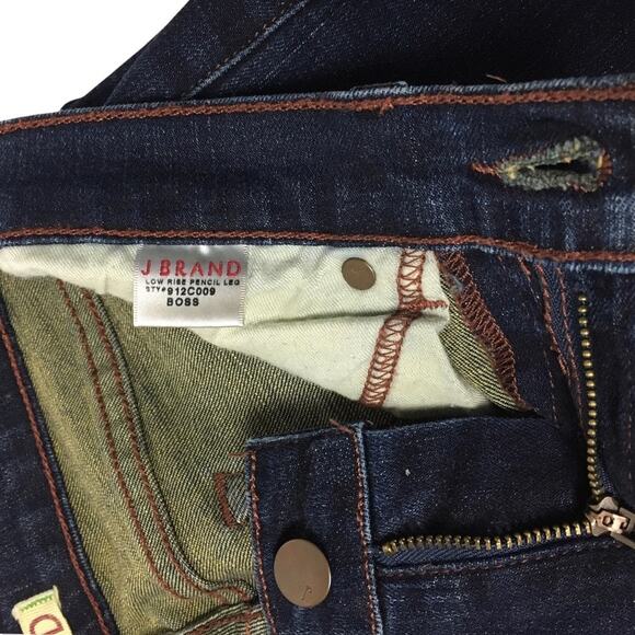 J Brand Jeans Low Rise Pencil‎ Leg Boss Dark Wash Denim Pants Skinny Women's 26 - Picture 14 of 16